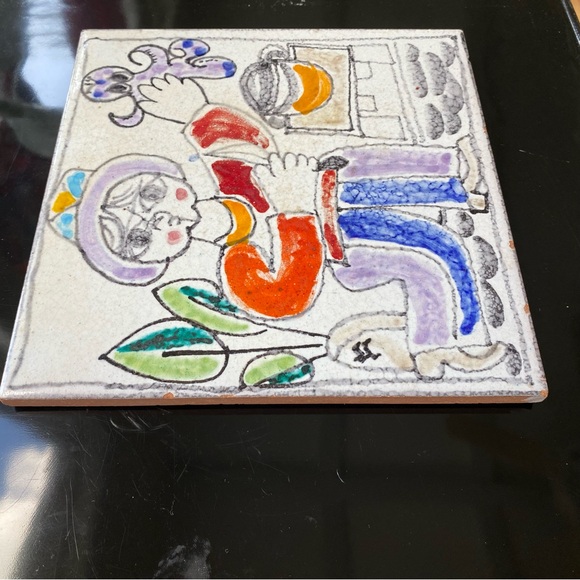 Vintage Giovanni De Simone Italian art tile. Mid Century Modern (MCM) - Picture 3 of 12